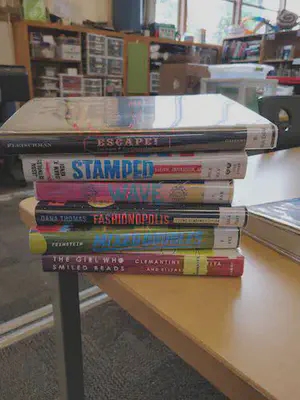 A Stack of Covered Books